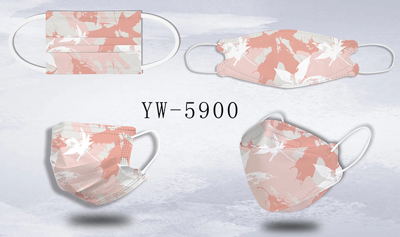 デジタルプリント花柄マスク